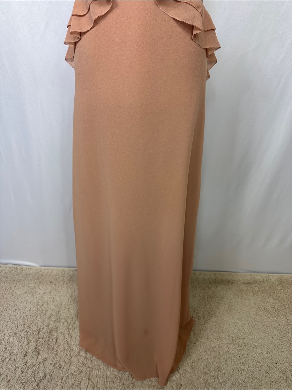 Favorite Daughter Ruffled Chiffon Maxi Dress Size Medium Taupe NWOT - Picture 6 of 13